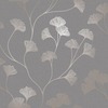 Glistening Ginkgo Wallpaper Grey