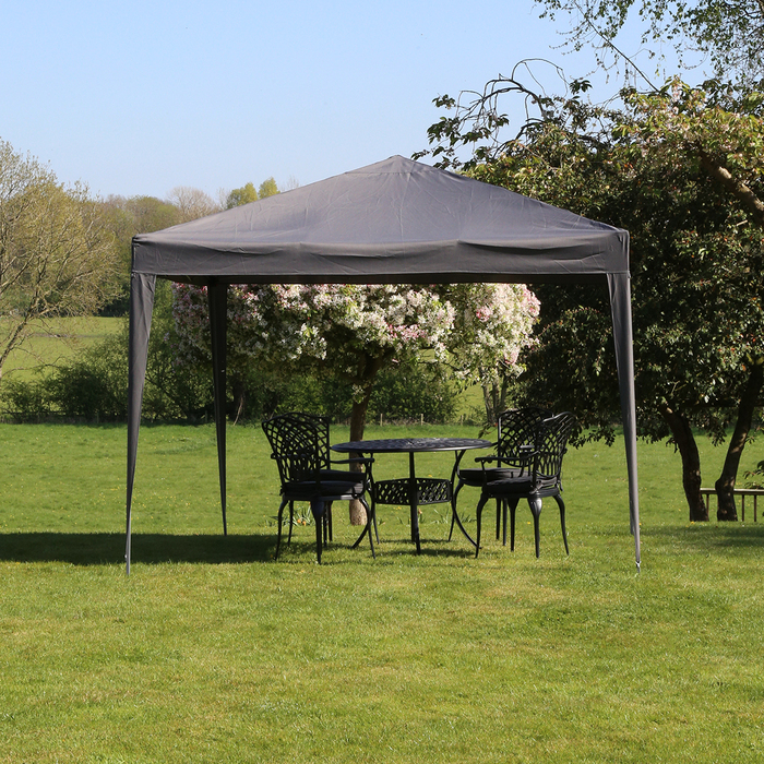 3 x 3m Pop Up Gazebo With 4 Sides - Grey