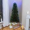 Fibre Optic Green Christmas Tree 2ft to 6ft with Multicoloured Fibre Optic Lights, 2ft