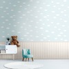 Clouds and Wood Slats 2 in 1 Vinyl Wallpaper Blue