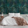 Palm Leaf and Wood Slats 2 in 1 Vinyl Wallpaper Green