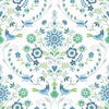 Britt Woodland Damask Vinyl Wallpaper Blue