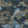 Elle Decoration Golden Grove Textured Vinyl Wallpaper Navy