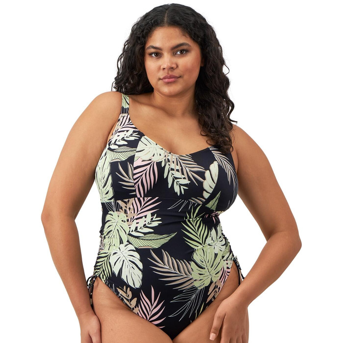 Elomi Tropical Retreat Non Wired Swimsuit - Black - 34G/GG