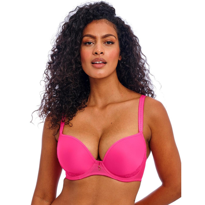 Freya Fascinate Underwired Moulded Plunge T Shirt Bra - Hot Pink - 28F