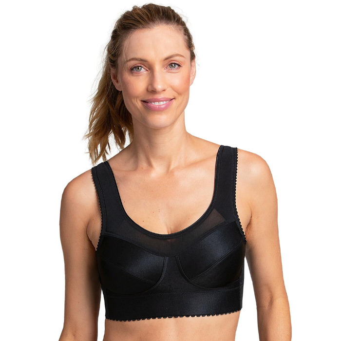 Miss Mary Of Sweden Cotton Simplex Activity Non Wired Bra - Black - 40B