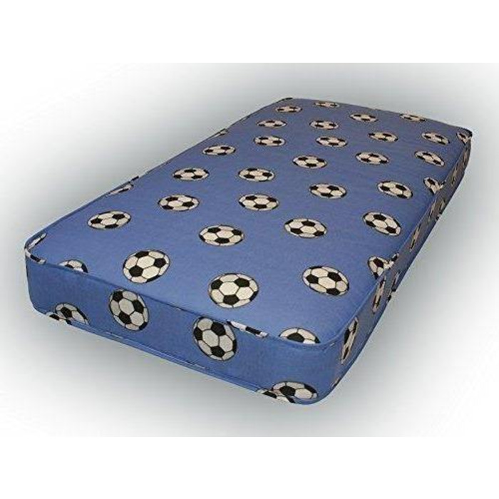 Starlight Beds™ | Children's 4" All Foam Blue Football Mattress - 2ft6 Small Single Mattress (75cm by 190cm)