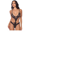 House Of Desire Nadia Lace & Mesh Cutout Teddy