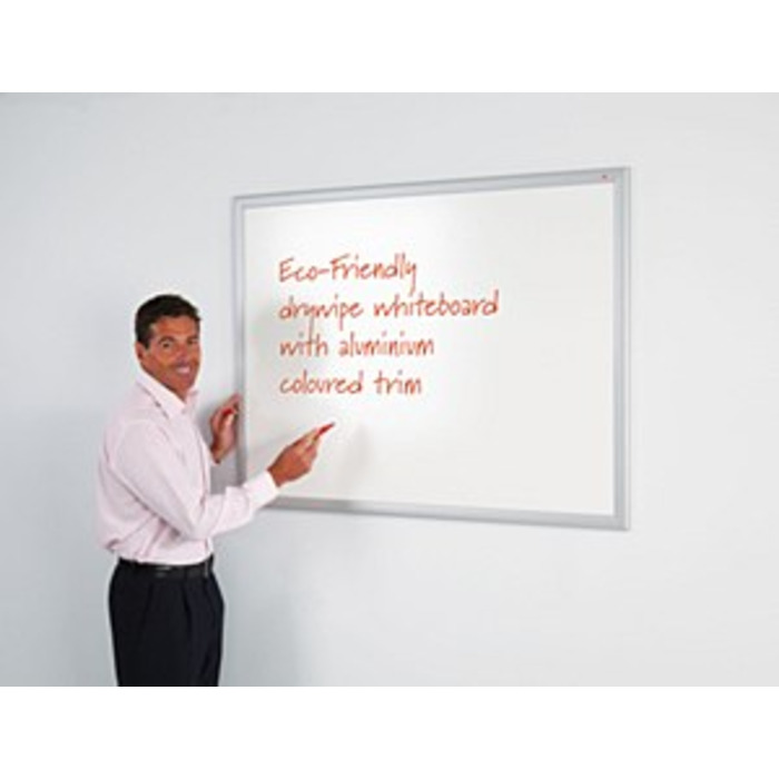 WriteOn Eco-Friendly Whiteboard 900 x 600mm Aluminium Effect frame