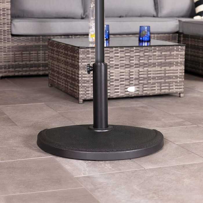 Concrete Parasol Base for Half Canopy - Dark Grey