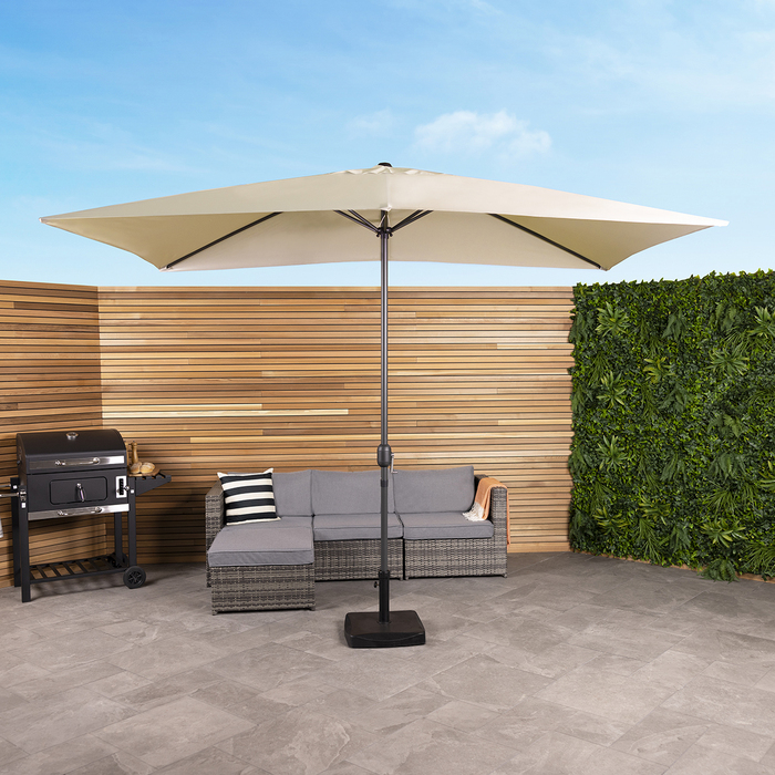 3m x 2m Rectangular Garden Parasol - Beige