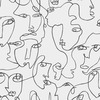 Abstract Faces Wallpaper Black