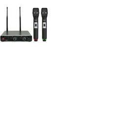 Dual UHF Handheld Microphone System with Receiver