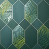 Miami Geometric Leaf Wallpaper Emerald