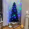 Multicoloured Fibre Optic Black Christmas Tree 2ft to 6ft with LED lights, 6ft