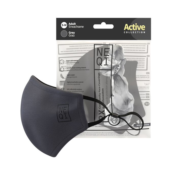 Neqi Grey Active Face Covering