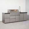 Draco Grills 6 Burner BBQ Modular Outdoor Kitchen with Double Drawers and Sink Unit, With Granite Side Panels