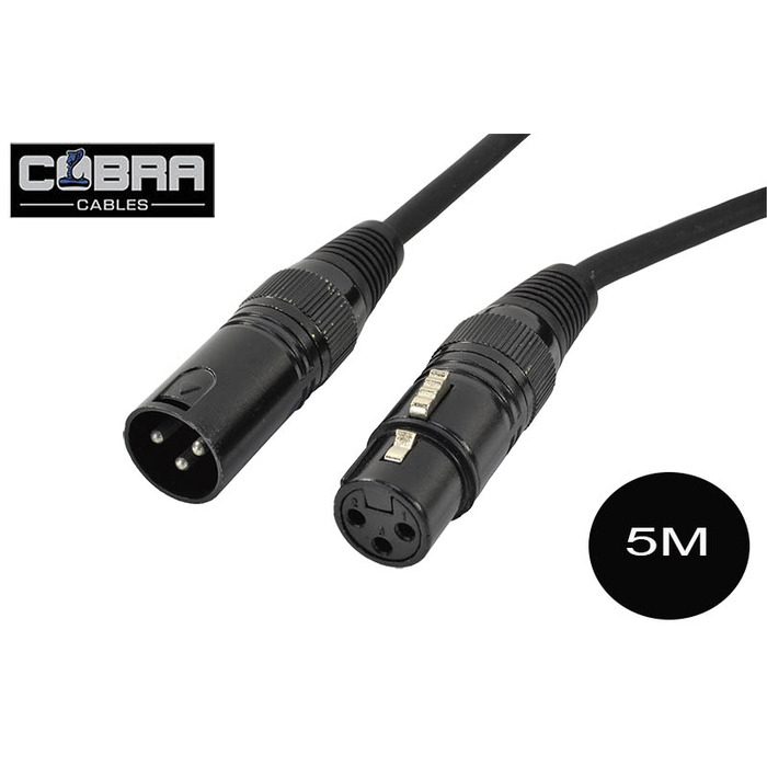 3 Pin DMX Lead 5m XLR Male to Female
