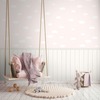 Clouds and Wood Slats 2 in 1 Vinyl Wallpaper Pink
