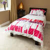 2. 5 Tog Duvet Polycotton Abstract Red Cover Set & Pillow