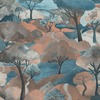 Gentle Landscape Textured Vinyl Wallpaper Teal