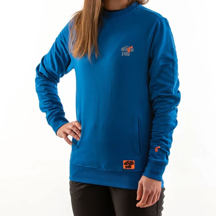 It's A Dogs Life Crew Neck Sweatshirt Classic Blue 2XL