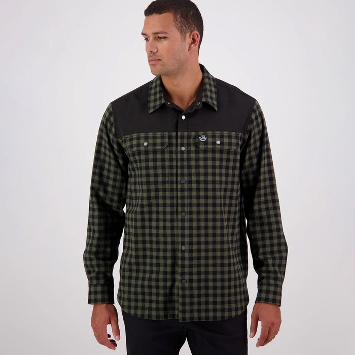 Swanndri Men's Marton Stormshield Long Sleeve Shirt Dark Olive