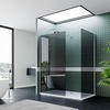 ELEGANT 1200X900mm Smoked Glass Easy Clean Chrome Fitting Walk