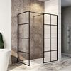 ELEGANT 1200X800x1850mm Walk in Wet Room Shower Enclosure Shower Screen Panel Matt black