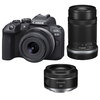 Canon EOS R10 Mirrorless Camera with RF-S 18-45mm, RF-S 55-210mm and RF 50mm f1. 8 STM Lenses