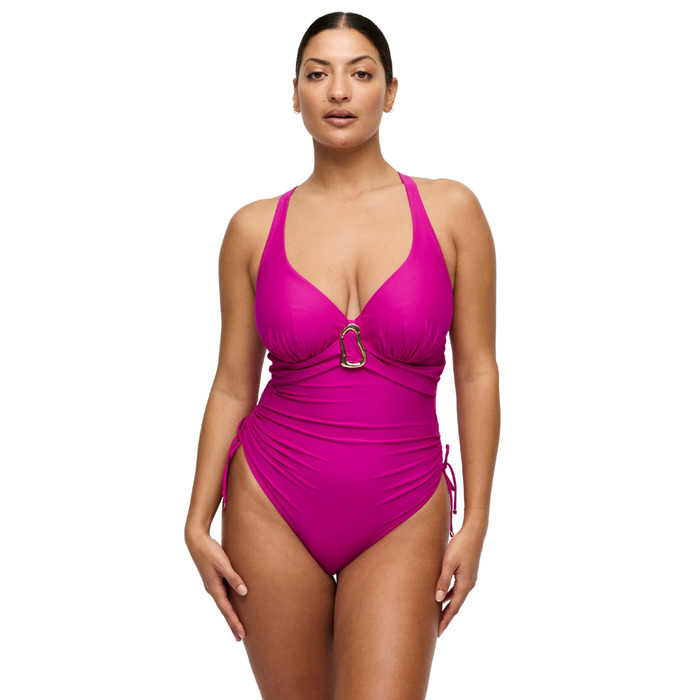 Prima Donna Uvita Plunge Swimsuit - Deep Magenta - 36C